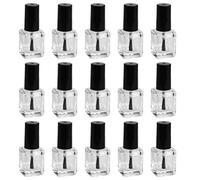 CLISPEED 15pcs Nail Polish Bottle Glass Bottle 10ml Simple High Grade Design with Brush Black Cap for Cosmetics DIY Color and Style