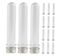 CLISPEED 15pcs Transparent Portable Shoelace Storage Tubes with Screw Caps Clear PE Test Tubes for Shoestring Organizer Travel-Friendly Compact Containers for Multi-Color Laces and Small