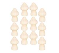 CLISPEED 15pcs Wooden Mushroom Graffiti Wood Crafts Cute Khaki Mushroom Decor with Flat Bottom Can Be Painted for Decorating Your Party Desktop
