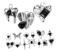 CLISPEED 16pcs Darkness Alloy Charms Diy Jewelry Making Accessories for Bracelets Necklaces Earrings Hanging Pendants for Gothic Style Crafting