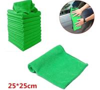 CLISPEED 16pcs Microfibre Square Towels Baby Feeding Kerchiefs Highly Absorbent Nursing Cloths for Travel and Face Care (Green Purple, 25x25cm