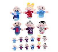 CLISPEED 18pcs Family Finger Puppets Soft Role-play Hand Puppet Kit for Early Education Interactive Storytelling with Childsafe Materials Friendly Texture