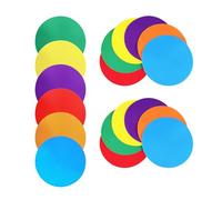 CLISPEED 18pcs Flat round Disc Markers for Soccer Training, 23cm Non-slip Soft Plastic Spot Markers in Red, Yellow, Blue, Green, Orange, Purple for Speed Agility Practice and Field Sports