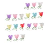 CLISPEED 18PCS Lily Pendants Beads Colorful Floral Charms for DIY Jewelry Making Bell Flower Charms for Earrings Bracelets Keychains Versatile Craft Accessories