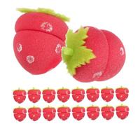 CLISPEED 18pcs Strawberry-shaped Sponge Hair Rollers for Women Soft Heatless Curlers for Overnight Curls Sleep-friendly Curling Tools Lightweight Travel-friendly Hair Styling