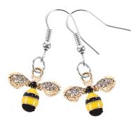 CLISPEED 1pair Rhinestone Bee Earrings Stylish Ear Jewelry for Women Lovely Rhinestone Design Unique and Adorable Accessory for Outfits for Photography and Everyday Wear