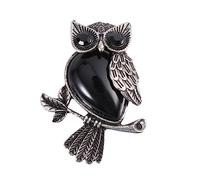 CLISPEED 1PC Elegant Owl Shape Crystal Brooch Pin for Women Fashion Breastpin Clip for Wedding Party Accessory for Casual Official Occasions Black