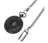 CLISPEED 1pc Retro Classic Round Pocket Watch Dual Display Roman Arabic Numerals Dial Steampunk Style Thick Chain for Vintage Aesthetic