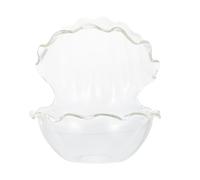 CLISPEED 1pc Transparent Shell-Shaped Glass Bowl for Fruit Salad and Desserts Smooth Design Kitchen Tableware for Home Restaurants Catering and Bars Clear Decorative Serving Dish