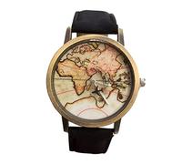 CLISPEED 1pc Unisex Fashion Canvas Strap Watch with Black Bronze Case and Map Dial Movement Wrist Watch for Men and Women for Daily Wear and Parties