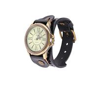 CLISPEED 1pc Vintage Roman Numeral Bracelet Watch for Women Genuine Cowhide Casual Quartz Wristwatch Stylish Retro Design for Special Occasions