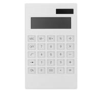CLISPEED 1pcs Ultra-thin Solar Calculator White with Large Keys Portable Electronic Office Calculator for Finance Work without Battery Suitable for Office and School Use