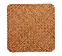 CLISPEED 1pcs Woven Rattan Placemats Square Rattan Placemats Non-skid Mug Mat Seagrass Straw Material Retro Vintage Home Style Antislip Design Versatile Use for Coffee Tables and Bedside