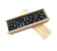 CLISPEED 1Set Black Wooden Domino Blocks Set Educational Travel Game Stacking for Family Fun Board Game to Enhance Intelligence Imagination