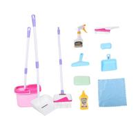 CLISPEED 1Set Cleaning Set Housekeeping Pretend Play Kit with Broom Dustpan Cleaning Supplies Interactive Role Play for Ages Skill Development Easy Handling