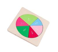 CLISPEED 1Set Fraction Board Math Learning Educational Math Puzzle Teaching Aid for Early Learning Develops Problem Solving Skills Creative Thinking Wood Material Fun