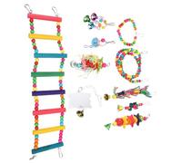 CLISPEED 1Set Parrot Chew Bird Cage Accessories with Ladder Pendants Quick Connect Fasteners for Parakeets Cockatiels Lovebirds Stimulating Foraging Fun