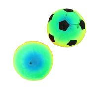 CLISPEED 2 Pcs Colorful Football Inflatable Soft Soccer Balls for Outdoor Indoor Play Lightweight Rainbow Playground Balls for Boys Portable Sports Gift