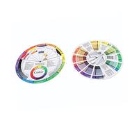 CLISPEED 2 Pcs Creative Color Wheel for Women Makeup and Nail Art, Two-sided Paper Palette with English Version, for Color Mixing and Learning in Makeup and Colored Mixing Scenarios