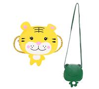 CLISPEED 2 Pcs Cute Cartoon Girl Purses Tiger and Frog Small Shoulder Bags for Toddlers Kids Coin Purse Crossbody Bags for Little Girls
