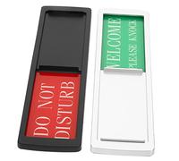 CLISPEED 2 pcs Magnetic Privacy Door Signs with Do Not Disturb and Welcome Slider Clear Reminder for Office Conference Meeting Room Home Easy to Install Dual Frame Black Silver