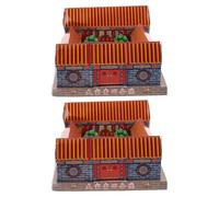 CLISPEED 2 Pcs Paper House for Ancestor Worship Ghost Paper House 3D Finished Product Craftsmanship for Ceremonial Purposes Tombsweeping Qingming Festival Funeral Supply