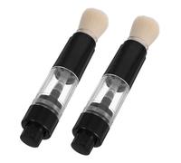 CLISPEED 2 pcs Refillable Makeup Powder Brush Portable Pressed Powder Brush for Travel Easy to Use Compact for Home the Go