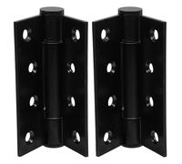 CLISPEED 2 Pcs Self Closing Door Hinge Spring Loaded Hinges Aluminum Alloy Heavy Duty Easy Installation Black for Interior and Commercial Use 3.93x2.99x0.12in
