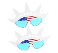 CLISPEED 2 Pcs Usa Patriotic Party Sunglasses Fun Dress Up Glasses with American Flag Design for July Celebrations and Photo Booth Props Compact and Stylish Eyewear