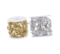 CLISPEED 2 Rolls Five-pointed Star Connecting Beads of Decorative Wedding Holding Flower DIY Beads Chain and Xmas Tree Hanging Decoration for Christmas Decorations Indoor