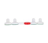 CLISPEED 2 Sets Air Hockey Pucks Replacement Plastic Hockey Parts with Felt Pads Red and White Pucks for Home Game