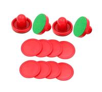 CLISPEED 2 Sets Air Hockey Strikers Replacement with Self Adhesive Lint Patches and Puck Pusher Pads Easy Installation for Tabletop Air Hockey Games Enhanced Puck Speed and Smooth Play