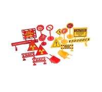 CLISPEED 2 Sets Miniature Traffic Signs Playset for Road Sign in Yellow Red Educational Traffic to Teach Road Safety Compact for Preschool and Early Education