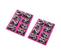 CLISPEED 2 Sets Wire Iq Puzzles Brain Teaser Disentanglement Unlock Interlock for Adults Travel Stainless Steel Challenge