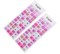 CLISPEED 2 Sheets Colorful Macaron Keyboard Stickers English Letters for Computers Laptop Keyboard Decals Easy to Apply Fits Layout No Residue