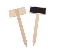 CLISPEED 20 PCS Mini Wooden Chalkboard Tags with Sticks Creative Garden Plant Labels for Flower Pots DIY Message Boards Wedding Party Decorations Solid Poplar Plywood Blackboards