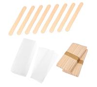 CLISPEED 200 Pcs Wax Strips Kit with Non Woven Hair Removal Strips and Wooden Applicator Sticks for Body Face Legs Arms and Bikini Area Hair Removal at Home Salon