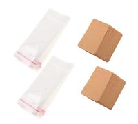 CLISPEED 200 Sets Earring Packaging Kit Jewelry Display Card for Earing Card Mixed Style Plastic Light Brown