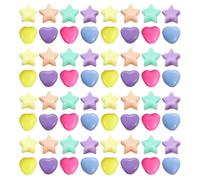 CLISPEED 200pcs Acrylic Star and Heart Shaped Beads for Jewellery Making with Smooth Surface and Edges, Assorted Colours, Shiny Appearance, for DIY Craft Creation and Jewellery Accessories