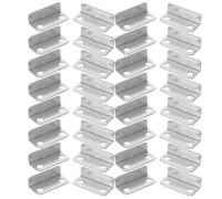 CLISPEED 200pcs Drawer Lock Strike Plate Cupboard Lock Plate Cold-Rolled Steel Silver Right Angle for Drawer, Cupboard Furniture Repair and Home