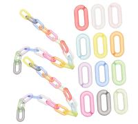 CLISPEED 200pcs Matte Rainbow Acrylic Linking Rings Quick Open Connectors for Jewelry Chain Lightweight Durable Oval Links for Bracelets Necklaces Wallet Chains and DIY Accessories