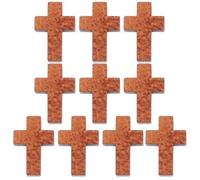CLISPEED 200pcs Mini Cross Wooden Pendant Charms, Coffee Cross-shaped DIY Jewelry Making Charms for Necklace Decoration and Home Decor