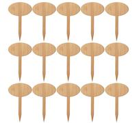 CLISPEED 20pcs Bamboo Plant Labels with Oval, Thickened Miniature Signposts for Seedlings, DIY Garden Markers Suitable for Indoor and Outdoor Succulent and Flower
