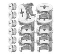 CLISPEED 20pcs Cam Pre-inserted Nuts Furniture Connector Fasteners with Nickel-plated Alloy Eccentric Wheel Cabinet Connecting Bolts for Strong and Secure Furniture Assembly and DIY Table