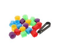 CLISPEED 20pcs Car Wheel Nut Covers Lug Nut Caps with Clip Bag Rustproof Plastic Hub Caps for Car Models Easy DIY Installation for Tire Rim Protection