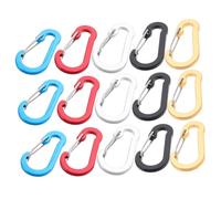 CLISPEED 20pcs Colored Aluminum Alloy Carabiner Clips with Spring Snap Hook Lightweight D-shaped Keychain for Camping Backpack Water Bottle Hanging Wire Gourd Design for Outdoor Use