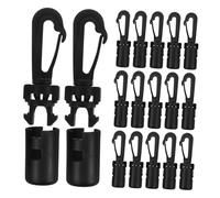 CLISPEED 20pcs Elastic Strap Hooks for Kayak and Tent Heavy Duty Mooring Hook Set Waterproof Paddle Fixing Buckles for Outdoor Camping and Boating