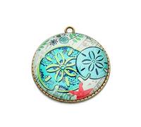 CLISPEED 20pcs Glass Marine Pattern Decorative Marbles for DIY Jewelry Making Accessories, Fit for Crafts and Nautical Hanging Decorations, Delicate and Attractive Design Random Color