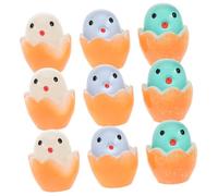 CLISPEED 20Pcs Luminous Mini Chick Figurines Resin Craft Home Decor Embellishments DIY Micro Landscape Glow the Dark Tabletop Decoration for Garden Party