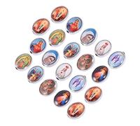 CLISPEED 20Pcs Making Mixed Style Religious Character Accessories for DIY Rosary Bracelets and Necklaces Unique Retro Designs for Catholic Crafts
